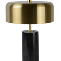 Lucide MIRASOL modern table lamp Ø25cm Black marble metal, 3xG9 sockets, dimmable with cable switch, IP20