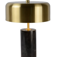 Lucide MIRASOL modern table lamp Ø25cm Black marble metal, 3xG9 sockets, dimmable with cable switch, IP20