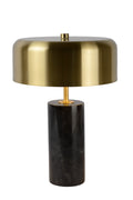 Lucide MIRASOL modern table lamp Ø25cm Black marble metal, 3xG9 sockets, dimmable with cable switch, IP20