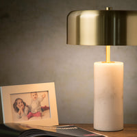 Lucide MIRASOL modern table lamp Ø25cm, 3xG9 LED, dimmable, marble base, IP20, White