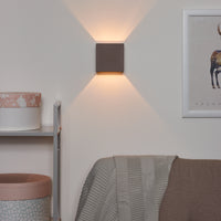 Lucide GIPSY wall light, modern square concrete design, G9 socket, 25W max, dimmable, 220-240V, IP20, Grey