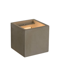 Lucide GIPSY wall light, modern square concrete design, G9 socket, 25W max, dimmable, 220-240V, IP20, Grey