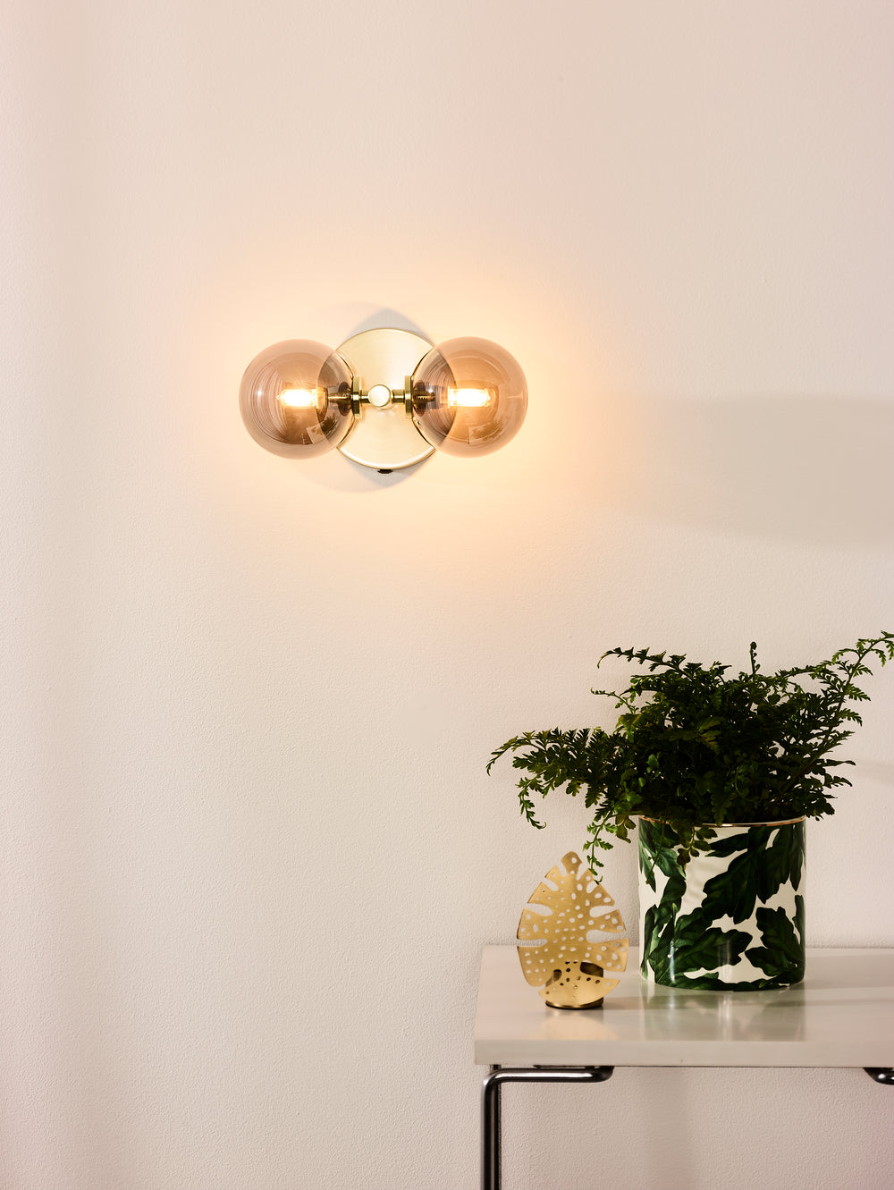 Lucide TYCHO wall light, 2xG9 sockets, Retro design, Matt Black & Sand Brass with smoke glass, IP20