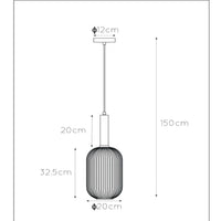 Lucide MALOTO pendant light, vintage oval metal and glass, E27 socket, 40W max, IP20, green bronze finish