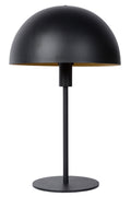 Lucide SIEMON table lamp Ø25cm Black, E14 fitting, 230V, steel body, modern mushroom design, IP20 indoor use