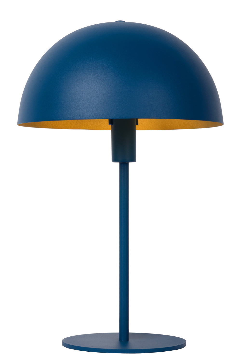 Lucide SIEMON Tischlampe Blau, 1xE14 Fassung, 25cm Stahlschirm, modernes Pilzdesign, IP20 Innenbereich