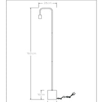 Lucide LORIN Stehlampe, 1xE27 Fassung, max. 40W, 220-240V, IP20, matt schwarzes Metall und Marmor, 1600mm Höhe