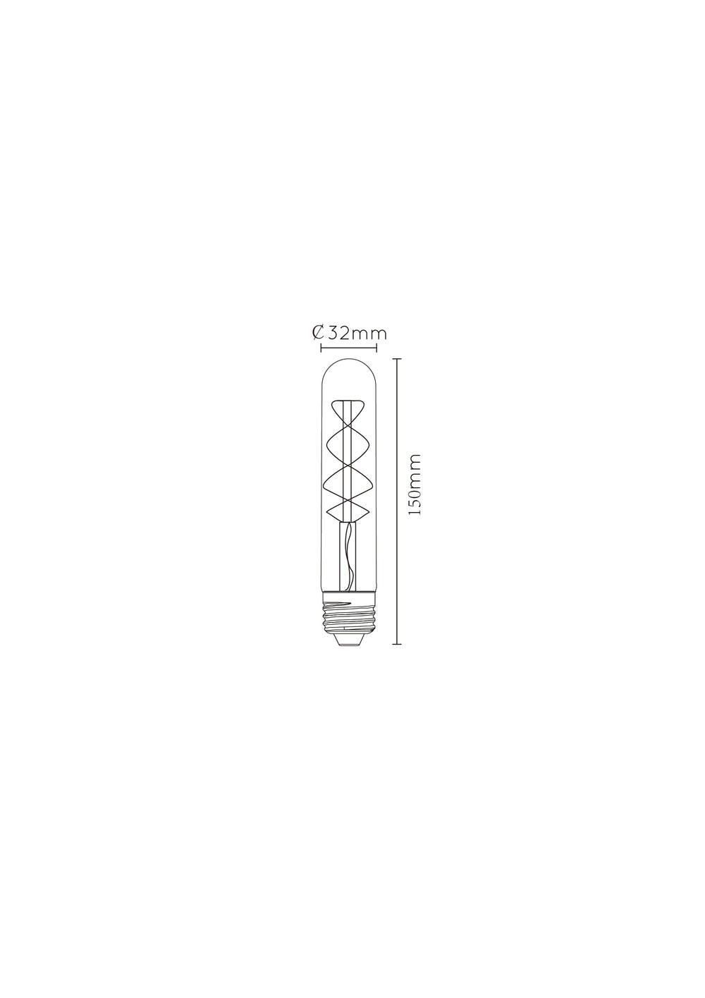 Lucide T32 LED-Filamentlampe E27 4.9W 2200K dimmbar Bernstein-Glasröhre 380 Lumen Vintage-Stil