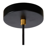 Lucide SELIN modern hanging lamp Ø35cm, 1xGU10, metal Black and Yellow Brass, adjustable height, IP20