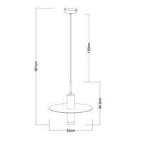 Lucide SELIN 35cm pendant black, 1xGU10, 220-240V LED, E27 fitting