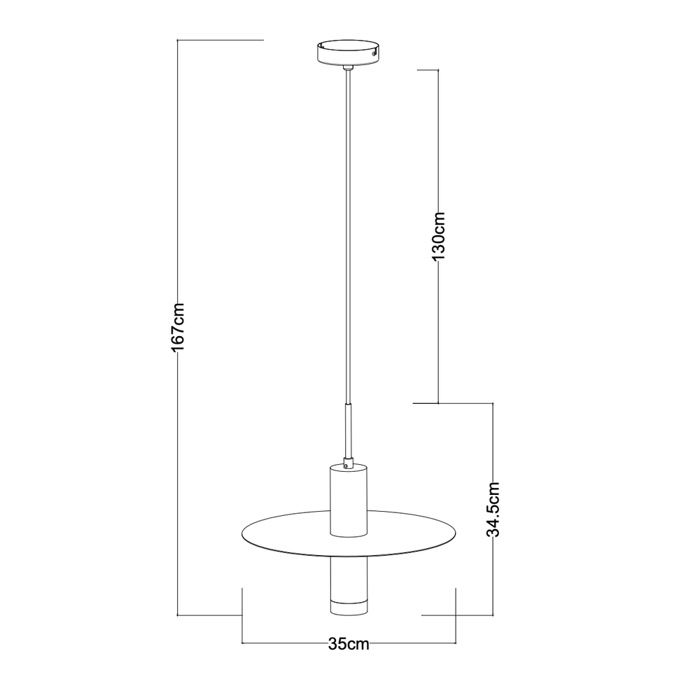 Lucide SELIN 35cm pendant black, 1xGU10, 220-240V LED, E27 fitting