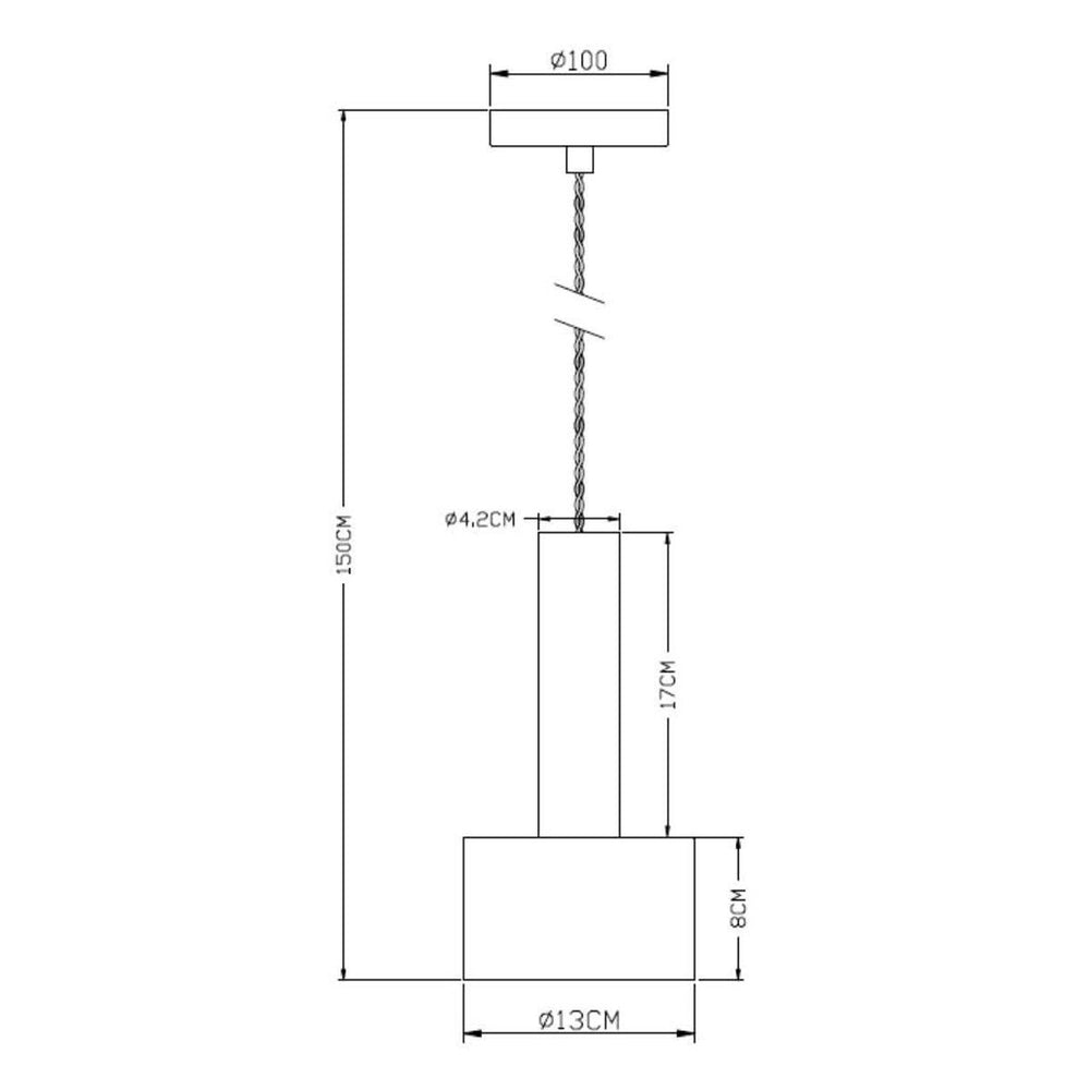 Lucide TEUN Retro-Hängeleuchte Ø13cm, höhenverstellbar, E27-Fassung, Metall Satin Nickel und Matt Schwarz, IP20