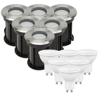 6er Set LED Bodenspot Außenbereich - 6x 4W - 3000K - IP67 