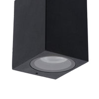 Lucide ZARO Außen- und Innenwandleuchte, 1xGU10, IP44 Schwarzes Aluminium quadratisches Design, 220-240V, moderner Stil