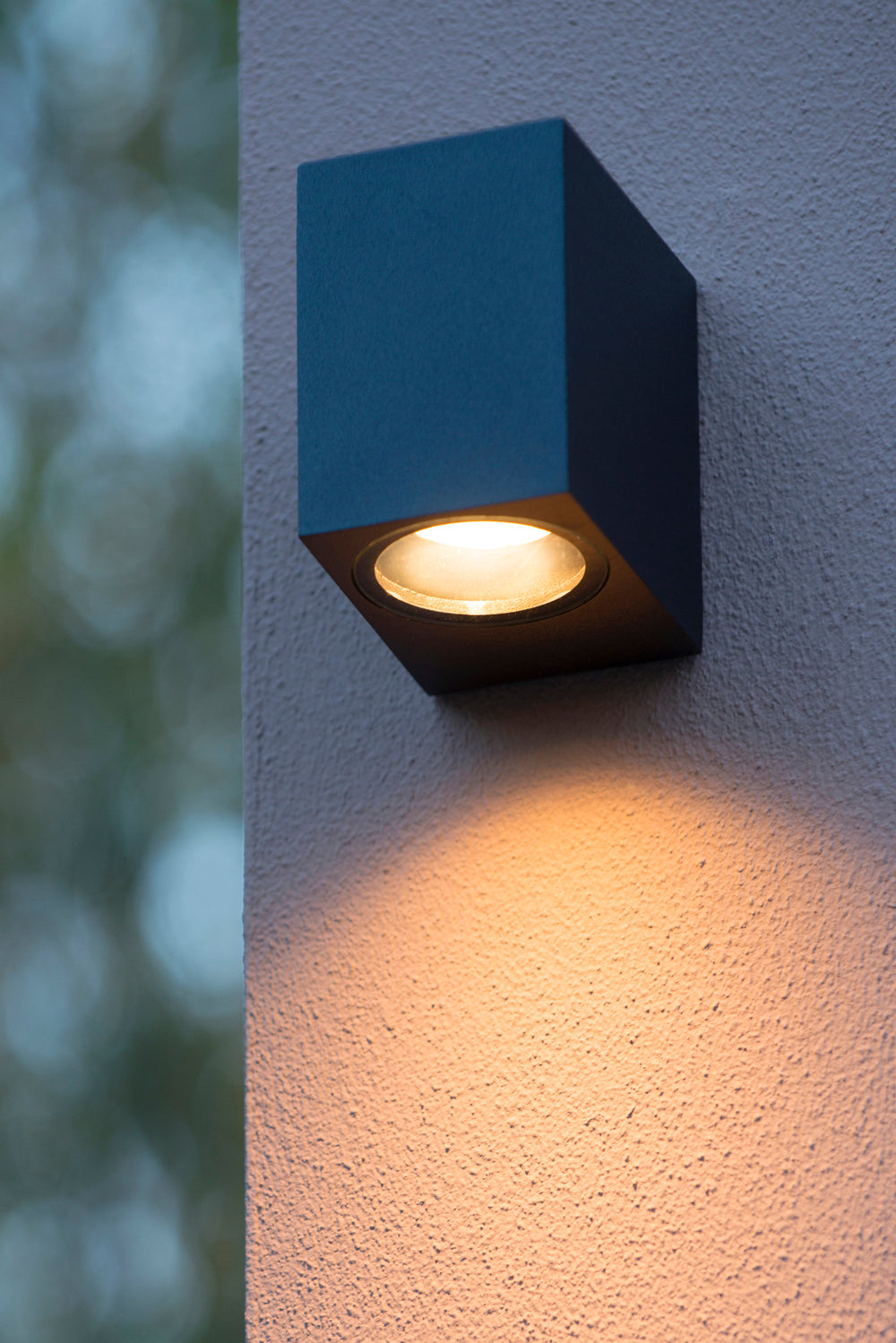 Lucide ZARO outdoor indoor wall light, 1xGU10, IP44 Black aluminum square design, 220-240V, modern style