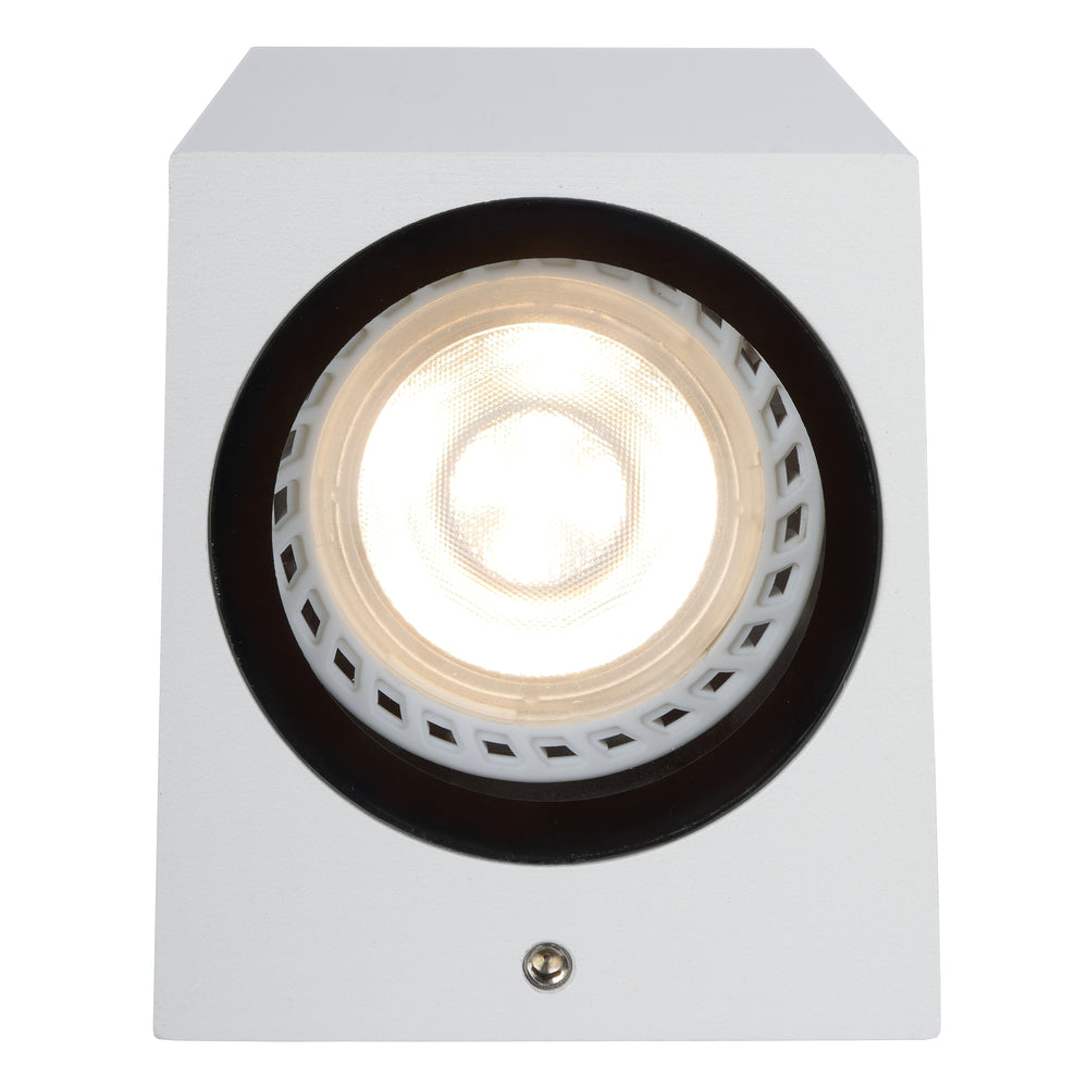 Lucide ZARO LED wall light indoor outdoor, 2xGU10, IP44, White aluminum modern design