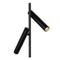 Lucide PHILON LED reading lamp, 2x4.5W 3000K dimmable with touch control, 220-240V, IP20, Black, 140cm