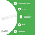 Tsong LED-Panel 120x30cm ip65 feuchtigkeitsbeständig pro Slim Line 36W 4320 Lumen 4000K kaltweiß