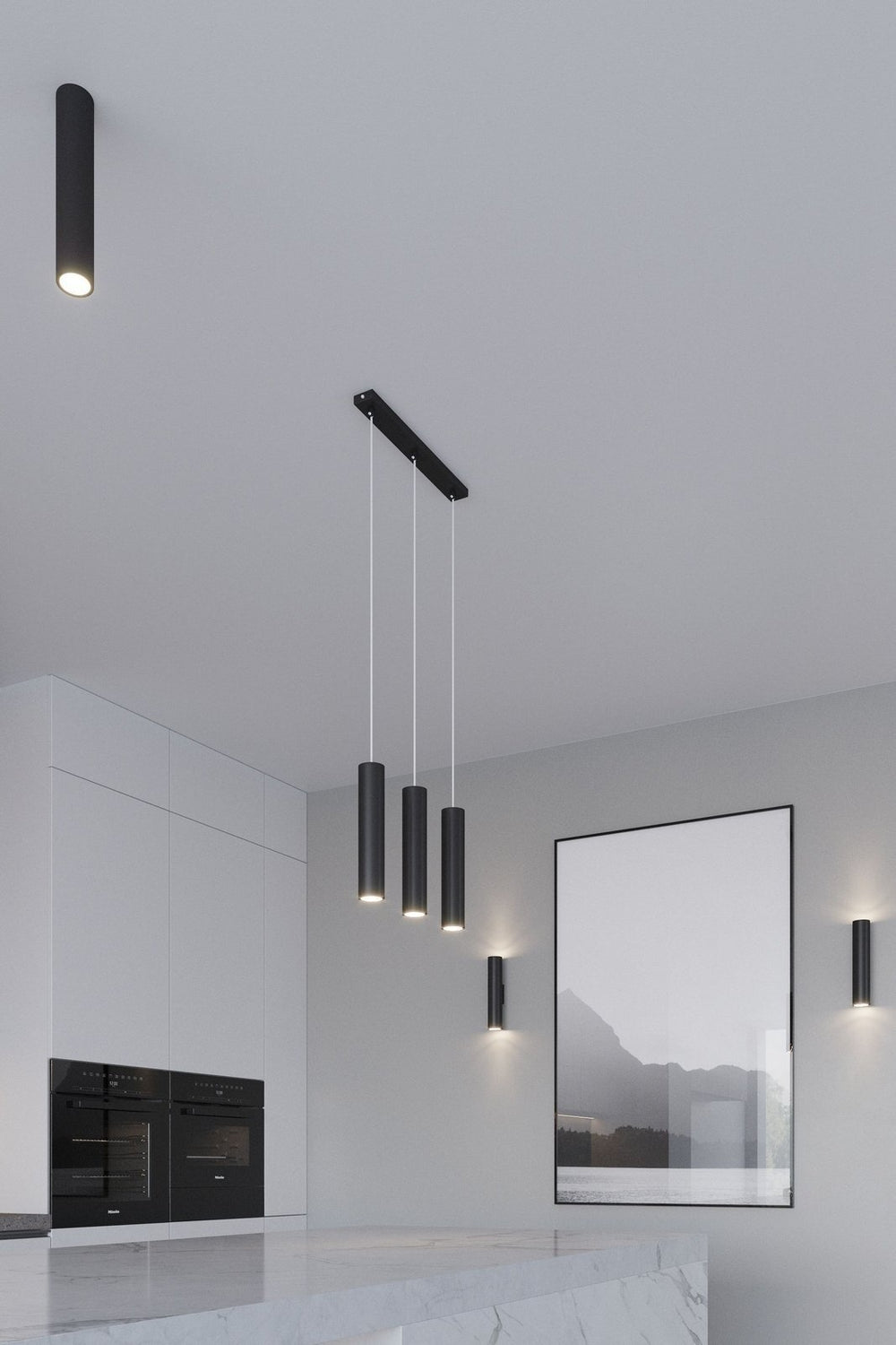 Aigostar LED pendant light Black LOOPEZ 2xGU10 socket, aluminium housing, 220-240V, IP20, CE RoHS