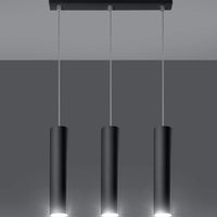 Aigostar LED Pendelleuchte Schwarz LOOPEZ, 3 x GU10 Fassung, IP20, Aluminiumgehäuse, CE RoHS zertifiziert