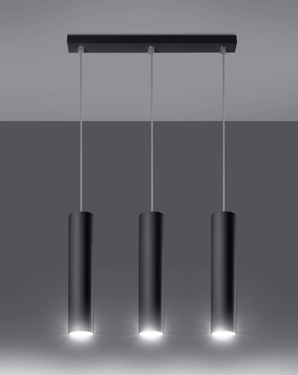 Aigostar LED Pendelleuchte Schwarz LOOPEZ, 3 x GU10 Fassung, IP20, Aluminiumgehäuse, CE RoHS zertifiziert