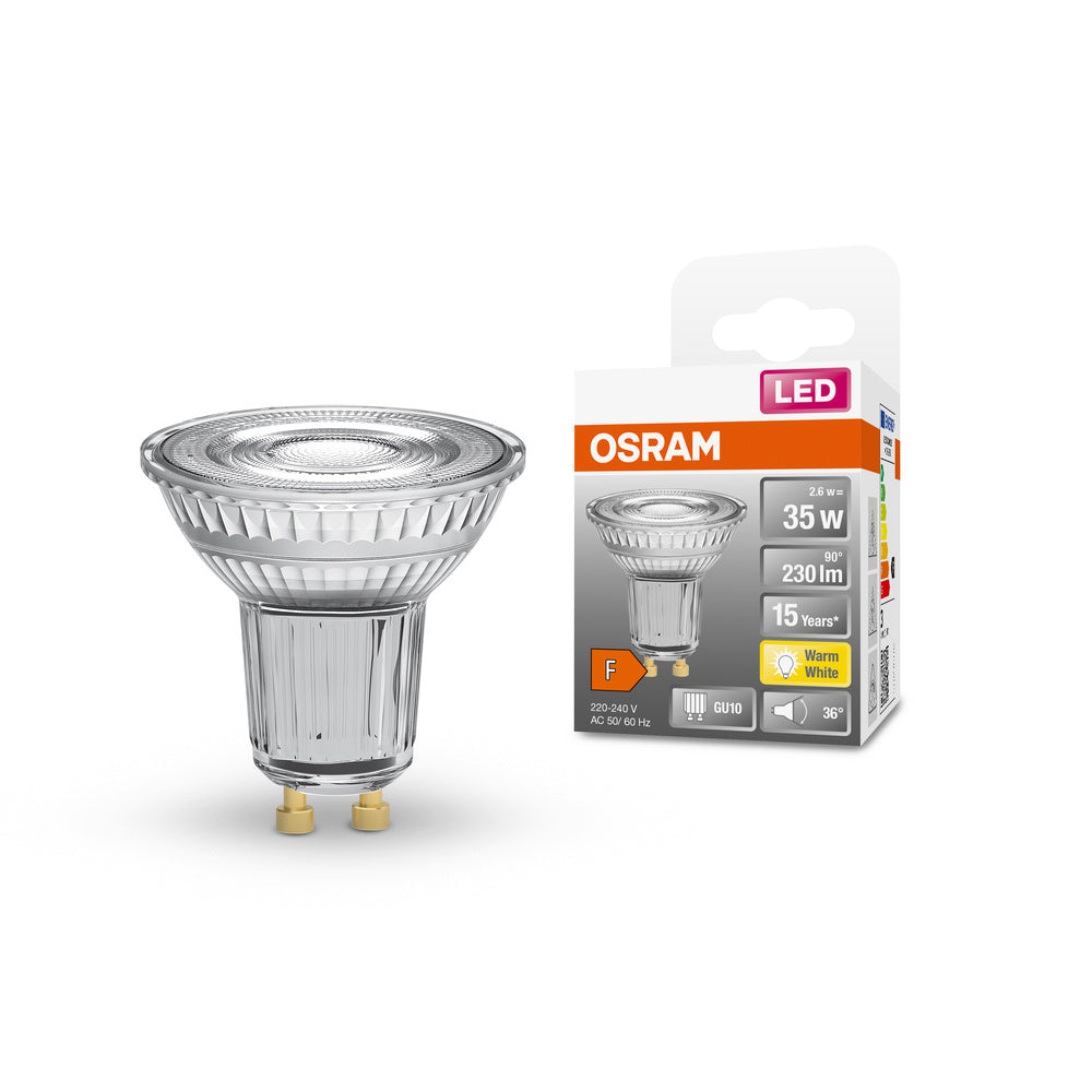 Ledvance LED Spot GU10 2.6W 2700K 230 Lumen 36° Silber Decken- oder Wandmontage IP20