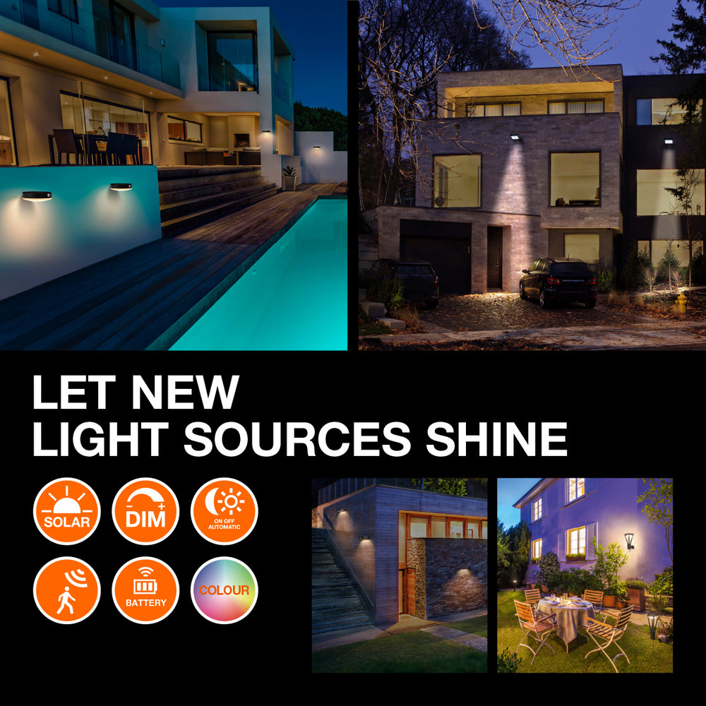 Ledvance Endura Style Solar GLOW Wandsensor LED 3.6W 3000K IP44 Dunkelgrau Außenleuchte