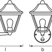 Ledvance ENDURA Classic Tradition Up Sensor Wall Light E27 Gold Black Outdoor IP44 Die-cast Aluminum