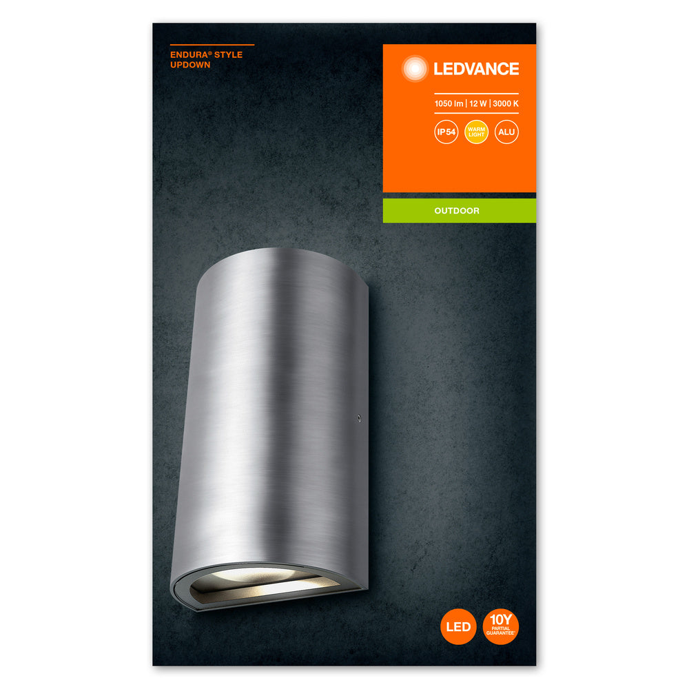 Ledvance ENDURA STYLE UpDown LED Wall Light 12W 3000K 700 lumens IP44 Aluminum Outdoor Surface Mounted