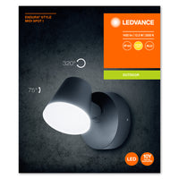 Ledvance ENDURA Style Midi Spot I LED Wandleuchte 13,5W 3000K 800 Lumen IP44 Dunkelgrau Außen