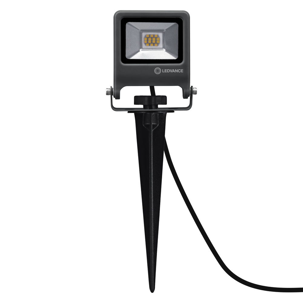 Ledvance ENDURA Garden Flood Spike LED Outdoor Light 10W 3000K 800 lumens IP65 Dark Gray
