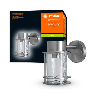 Ledvance ENDURA Classic Post Down E27 outdoor wall light Stainless Steel Glass IP44 220-240V 60W max