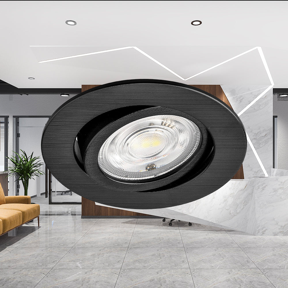 Braytron 7W dimmbarer LED-Spotlight, 630 Lumen, 3IN1 Farbtemperatur, schwarz, CRI >80, IP20