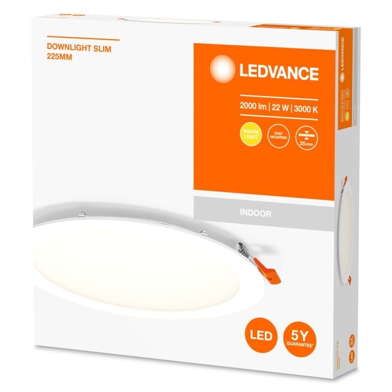 LED-Downlight Slim-Einbau 22W, 2000 Lumen, 4000K, 110 Grad Abstrahlwinkel