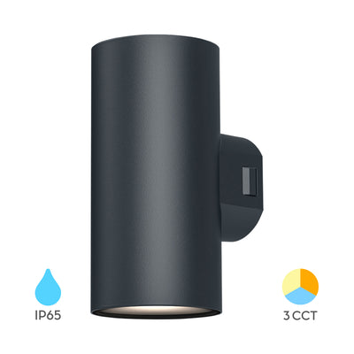 Braytron outdoor LED wall light 2x9W IP65 3IN1 1780 lumen grey