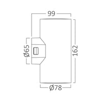 Braytron outdoor LED wall light 2x9W IP65 3IN1 1780 lumen grey