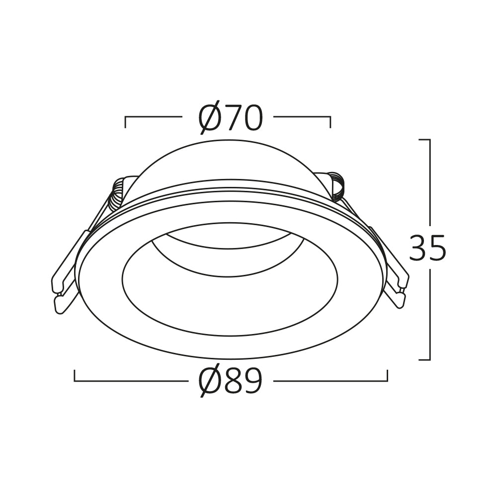 Braytron GU10 Einbau-Spotlight 35W weiß IP54 Innenbeleuchtung