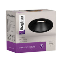 Braytron Indoor-Spotlight, MR16 Sockel, 35W, schwarzes Aluminium, 85 mm Durchmesser