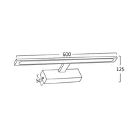 Braytron 12W LED Spiegellampe, 900 Lumen, 3-in-1 CCT, IP44, schwarzes Aluminium, 600 mm Länge