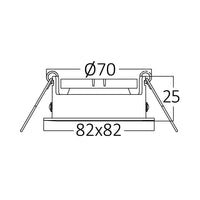Braytron GU10 Einbau-LED-Strahler quadratisch 82x82mm Schwarz Aluminium IP20 35W max Ausschnitt 70mm