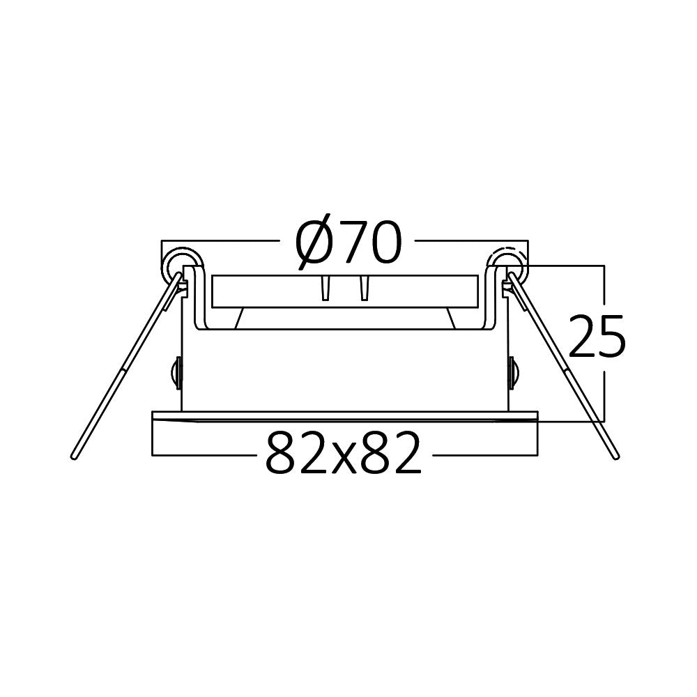 Braytron GU10 Einbau-LED-Strahler quadratisch 82x82mm Schwarz Aluminium IP20 35W max Ausschnitt 70mm