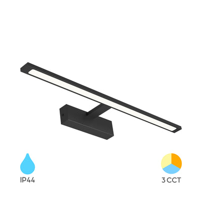 Braytron LED mirror lamp 12W Black 600mm 3-in-1 CCT 220-240V IP44 900 lumens Aluminium