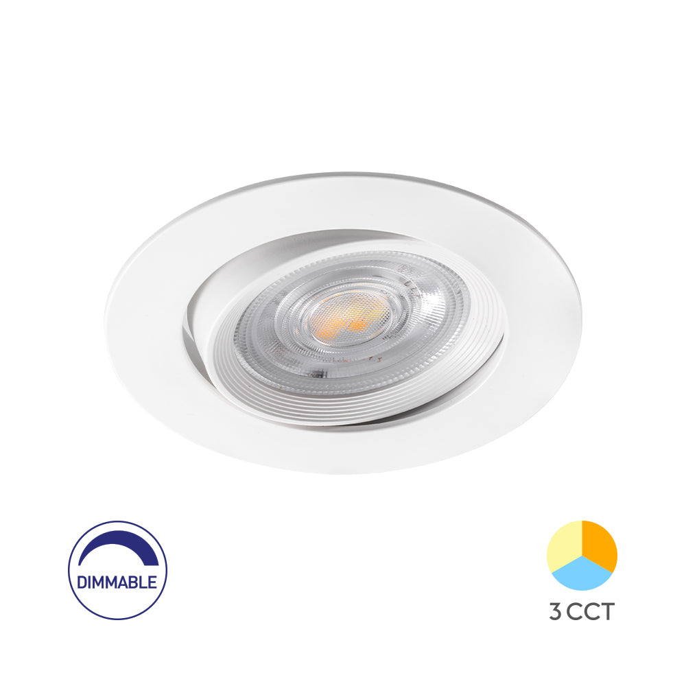 Braytron LED Spotlight 7W 220-240V 3-in-1 CCT Dimmable Round White IP20 630 lumens 38° Beam