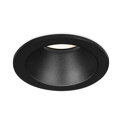 Braytron LED spotlight fixture, MR16 socket, 35W max, IP20 Black aluminium round recessed 85mm cutout 70mm