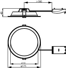 Philips DN065B G4 LED-Downlight 12W, 3000K-6500K, 110° Abstrahlwinkel, 1200 Lumen