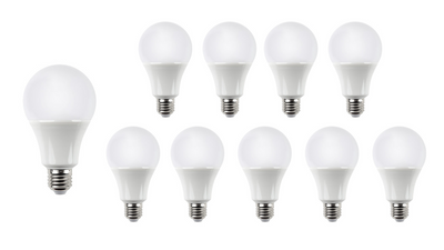 Modee E27 LED lamp A60 10.5W 3000K 1521 lumens IP20 non dimmable pack of 10 with 5 year warranty