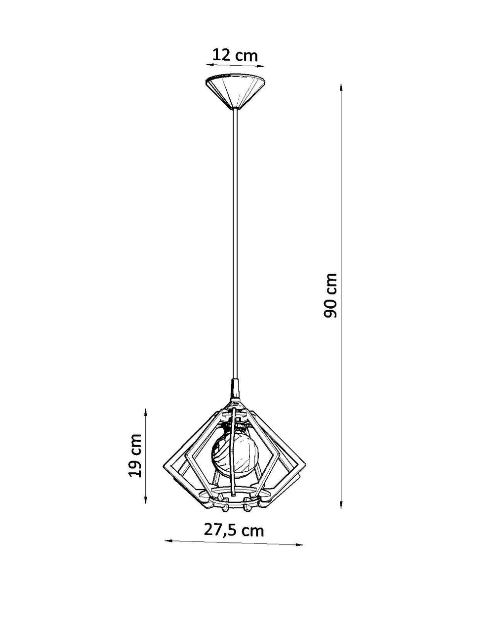 Sollux Lighting LED wood hanging lamp POMPELMO E27 220-240V
