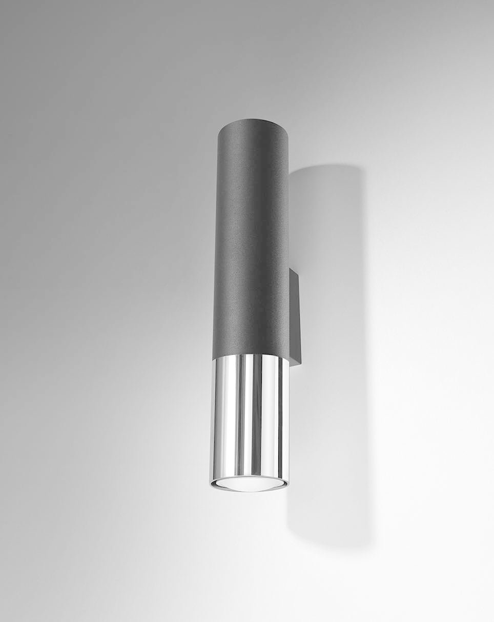 LED wall lamp black chrome LOOPEZ with GU10 socket by Sollux Lighting