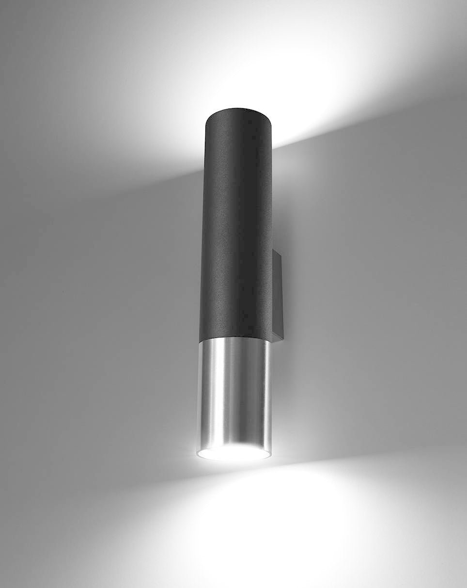 LED wall lamp black chrome LOOPEZ with GU10 socket by Sollux Lighting