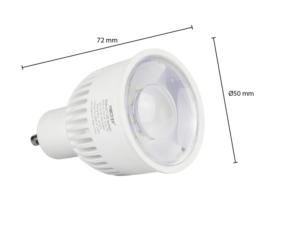 Led-Spot GU10 6W 550 Lumen RGB+CCT MIBOXER dimmbares Licht